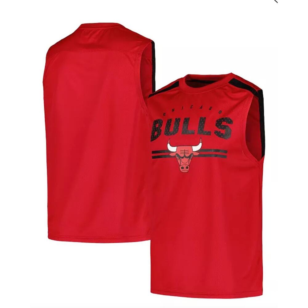 NWOT Men's Chicago Bulls Big Tall Birdseye Muscle Tank Top In Red Black, Medium - Picture 1 of 5